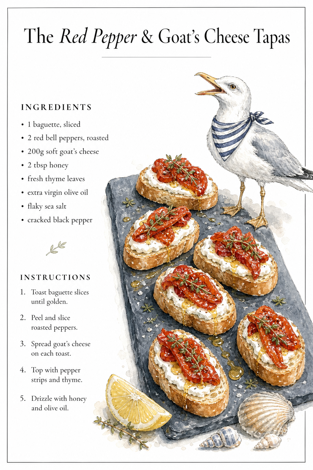 Red pepper and goat's cheese tapas recipe